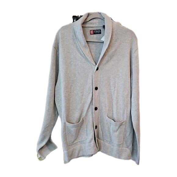 Ralph Lauren Polo Men's Light Gray 100% Cotton Cardigan Sweater XL RTL $198 - Picture 1 of 4